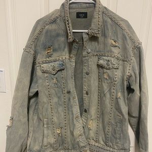 Women’s oversized studded denim jacket